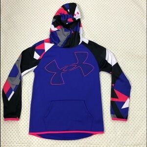 UNDER ARMOUR HOODIE YOUTH LARGE PURPLE BLACK NWOT